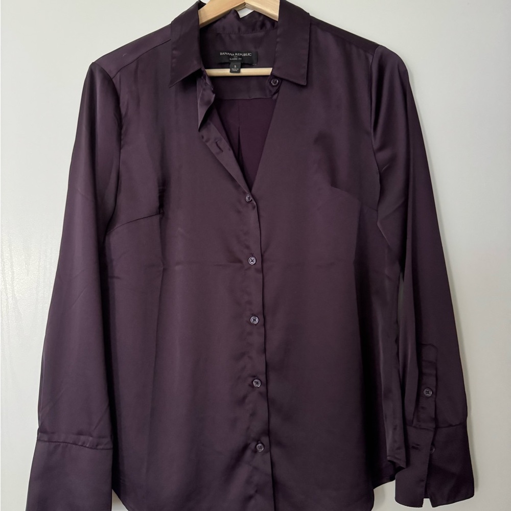 Banana Republic Deep Purple Satin Shirt